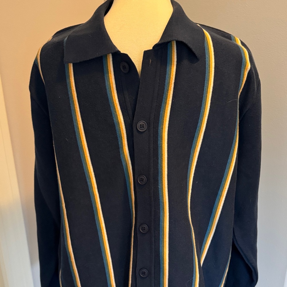 Organic cotton button down cardigan.